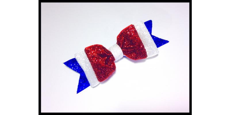 Easy 4th of July glitter hair bow!