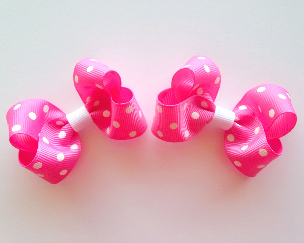 Girls Hair Bow 4" Wide Hello Kitty Flowers Pink Ribbon Flatback French Barrette