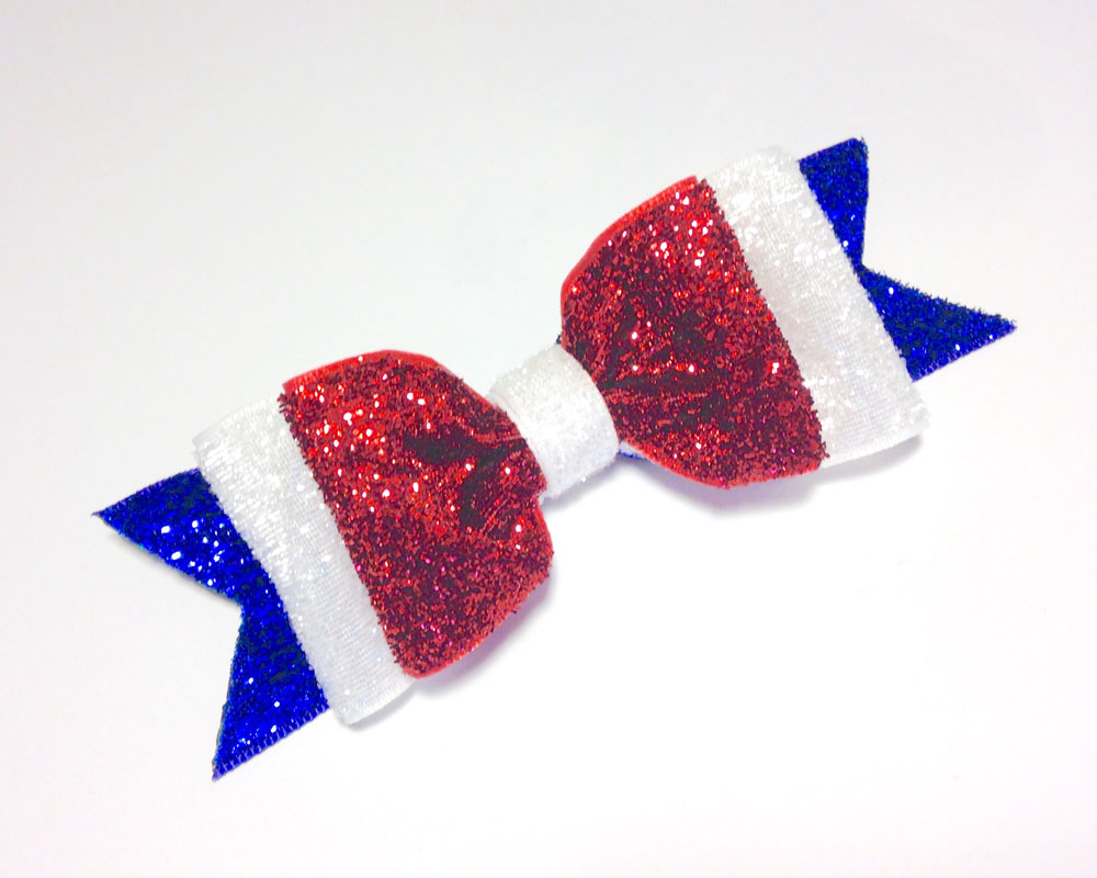 Easy 4th of July glitter hair bow!