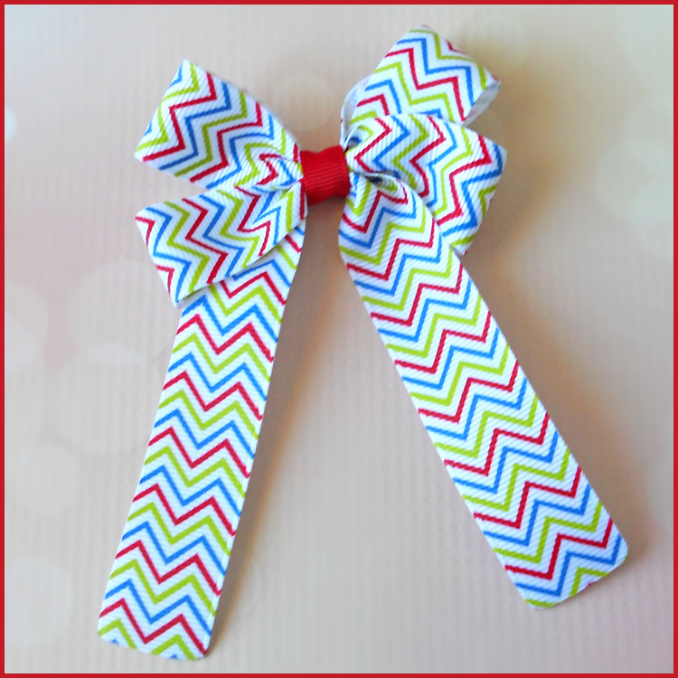 How to Make 4 Loop Tails Down Hair Bow Instructions