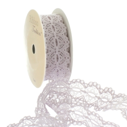 Taupe 7/8" Ribbon Hole French Lace Trim