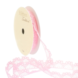 Light Pink 3/8" Vintage French Lace Ribbon Trim