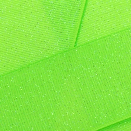Neon Green Dazzle Glitter Grosgrain Ribbon 556