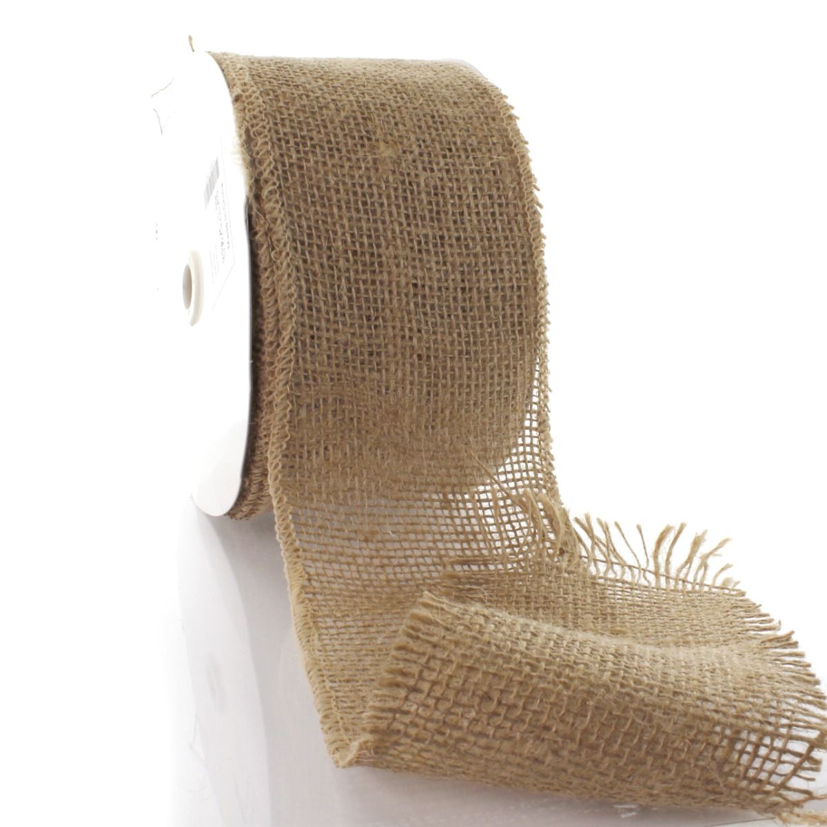 4 Wide Natural Jute Burlap Non-Wired Ribbon for Wreath Bases and