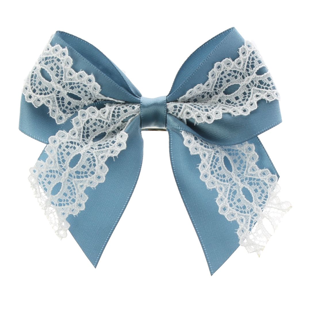 Vintage Satin Lace Hair-Bows Pack