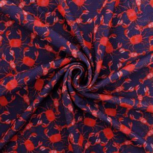 Red/Blue Nautical Lobsters Bullet Fabric