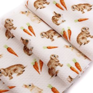 Easter Bunny and Carrots Bullet Fabric